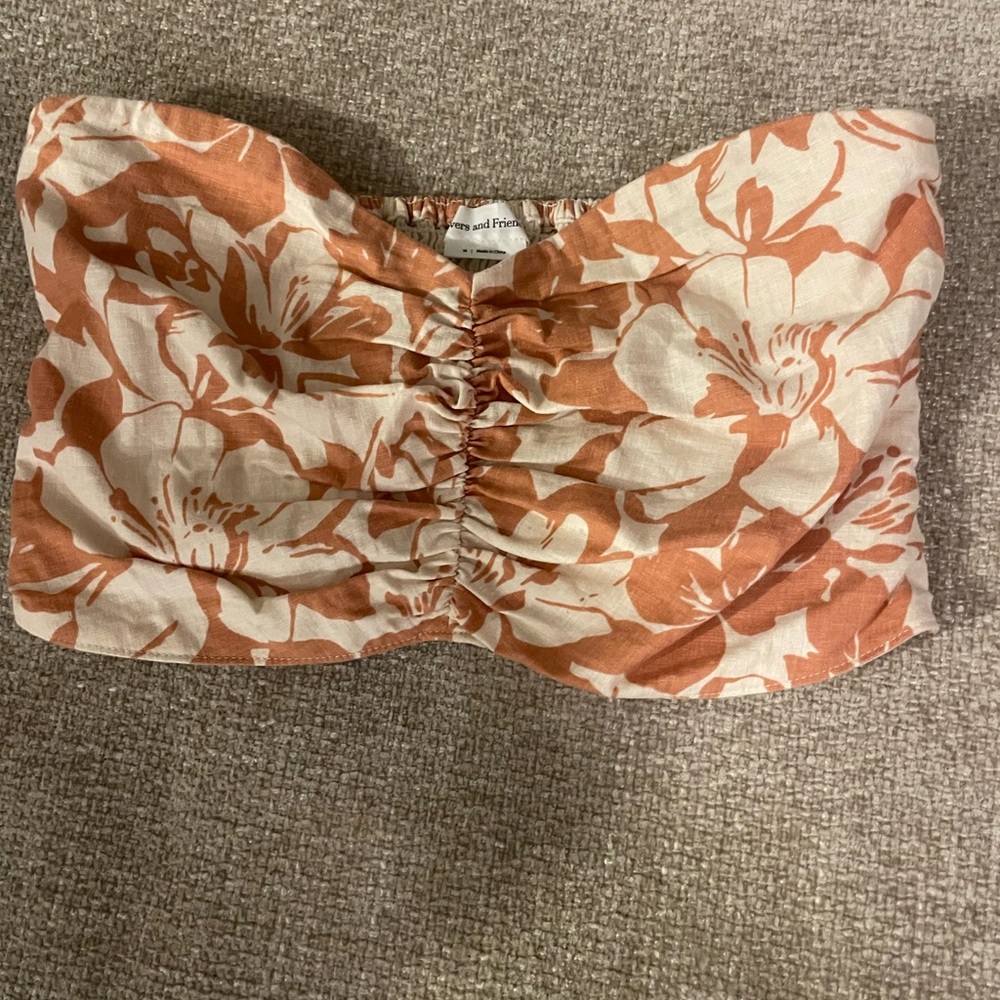Lovers + Friends like new crop top linen size M (Revolve)